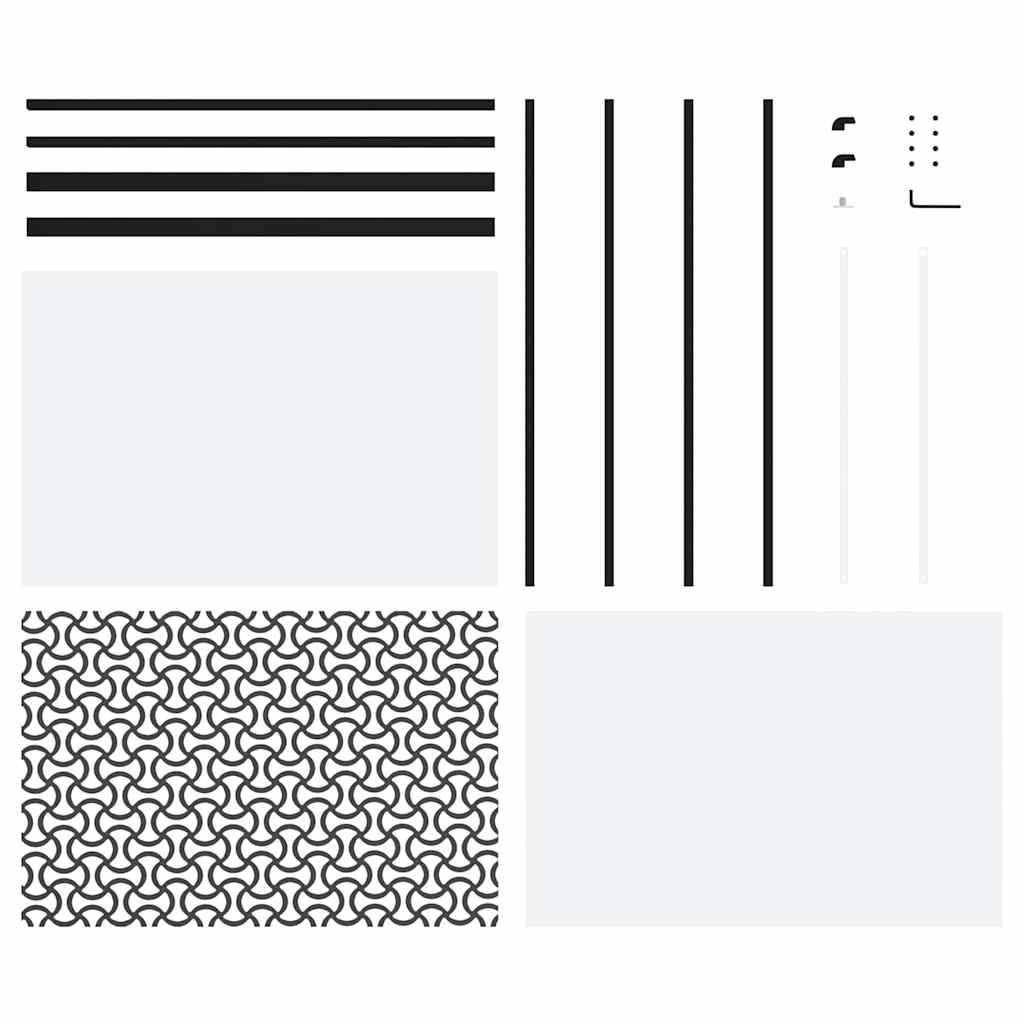 vidaXL Συρόμενη Πόρτα Μαύρο 102.5 x 205 cm Tempered γυαλί, Αλουμίνιο