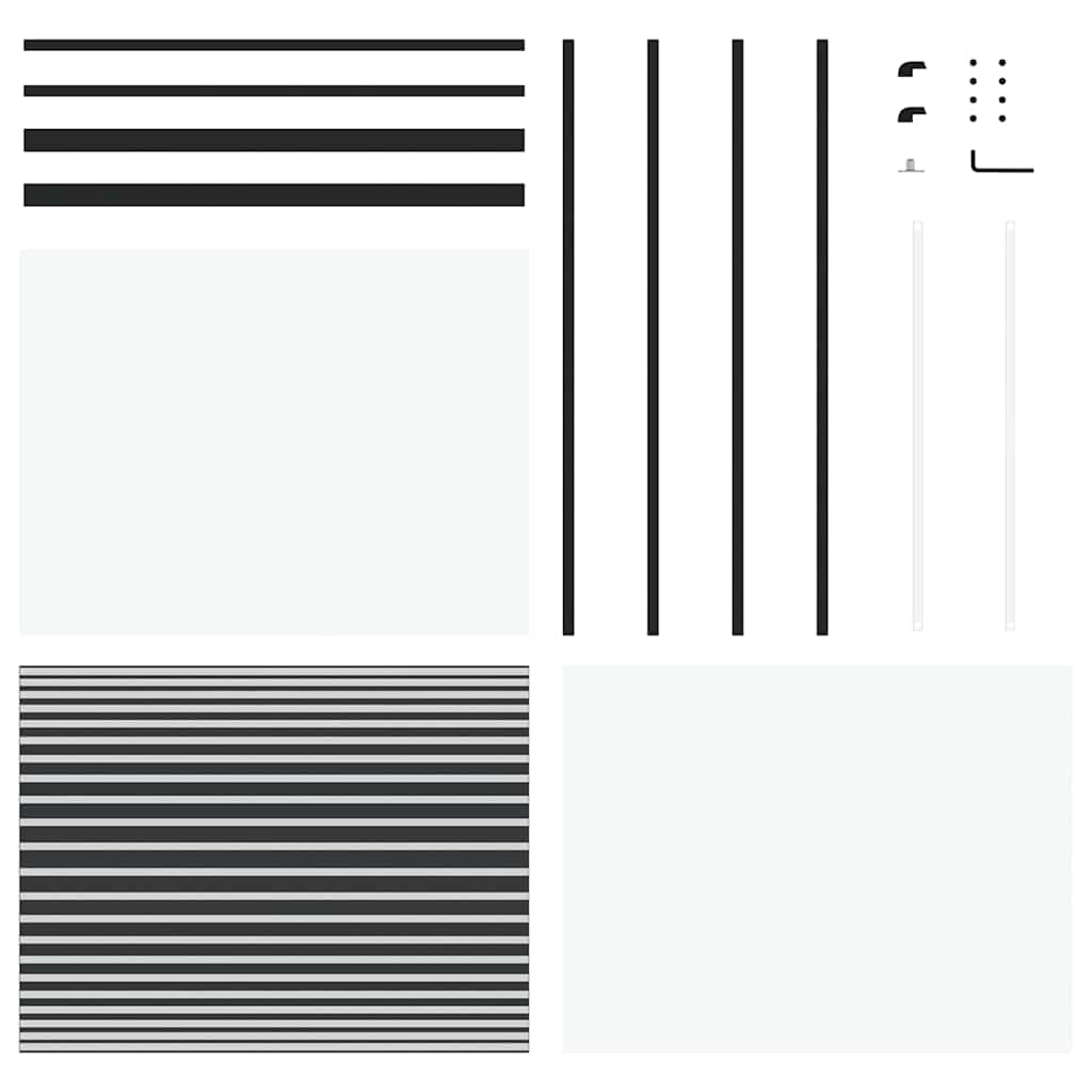 vidaXL Συρόμενη Πόρτα Μαύρο 90 x 205 cm Tempered γυαλί, Αλουμίνιο