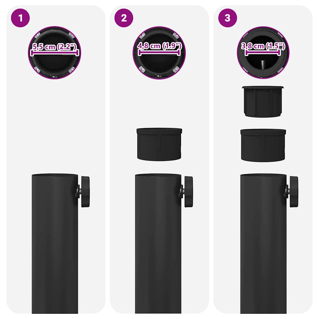 vidaXL Εξωτερική βάση ομπρέλας Μαύρο 45 x 45 x 31 εκ. Ατσάλι