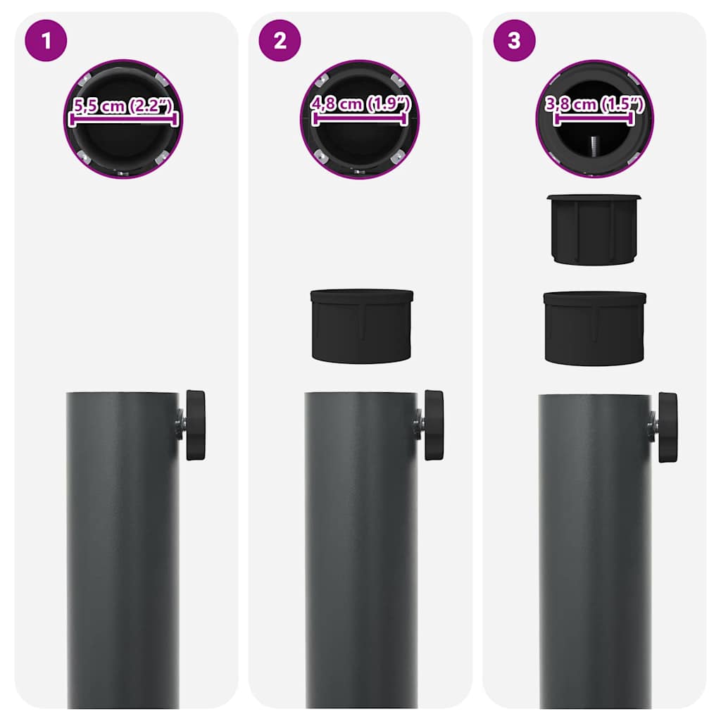 vidaXL Εξωτερική βάση ομπρέλας Σκούρο γκρι 45 x 45 x 31 εκ. Ατσάλι