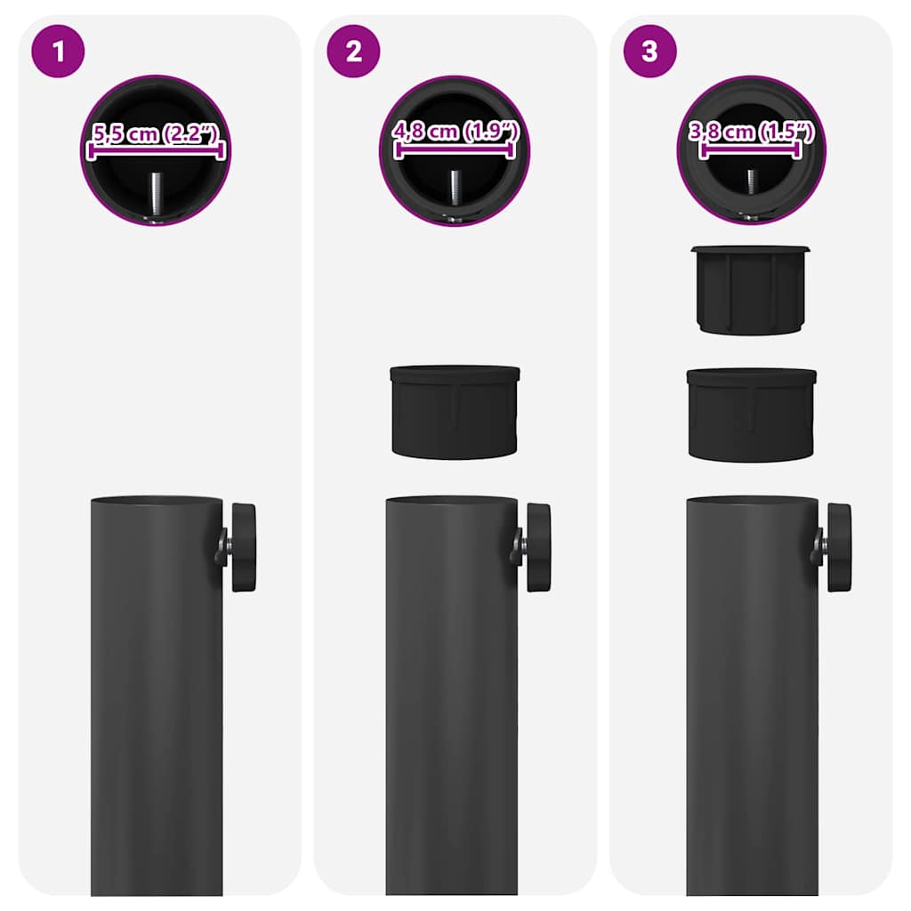 vidaXL Εξωτερική βάση ομπρέλας Σκούρο γκρι 45 x 45 x 31.5 εκ.