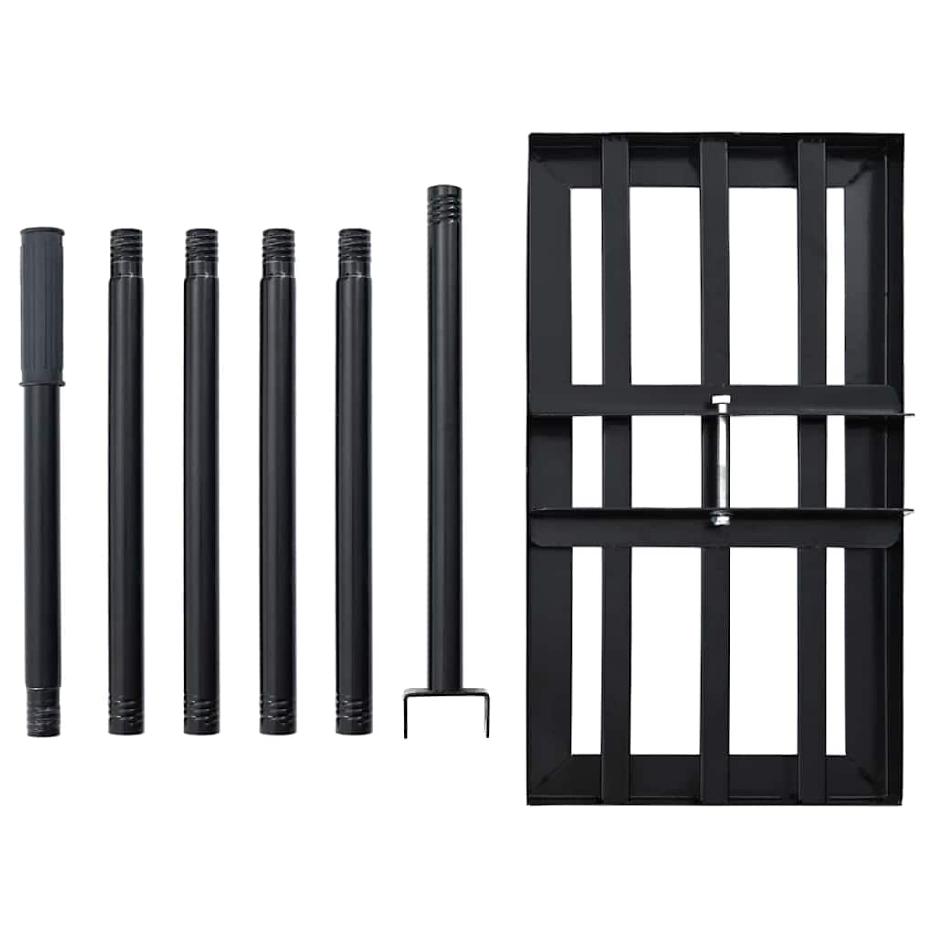 vidaXL Κουρέας Κήπου Μαύρο Χάλυβας με επίστρωση πούδρας