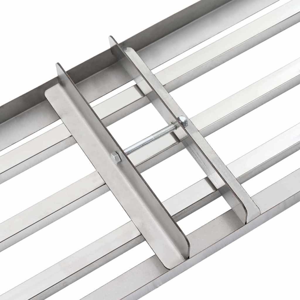 vidaXL Αντάπτορας για Γκαζόν Ασημί 75 x 25 x 6 εκ Ανοξείδωτο ατσάλι