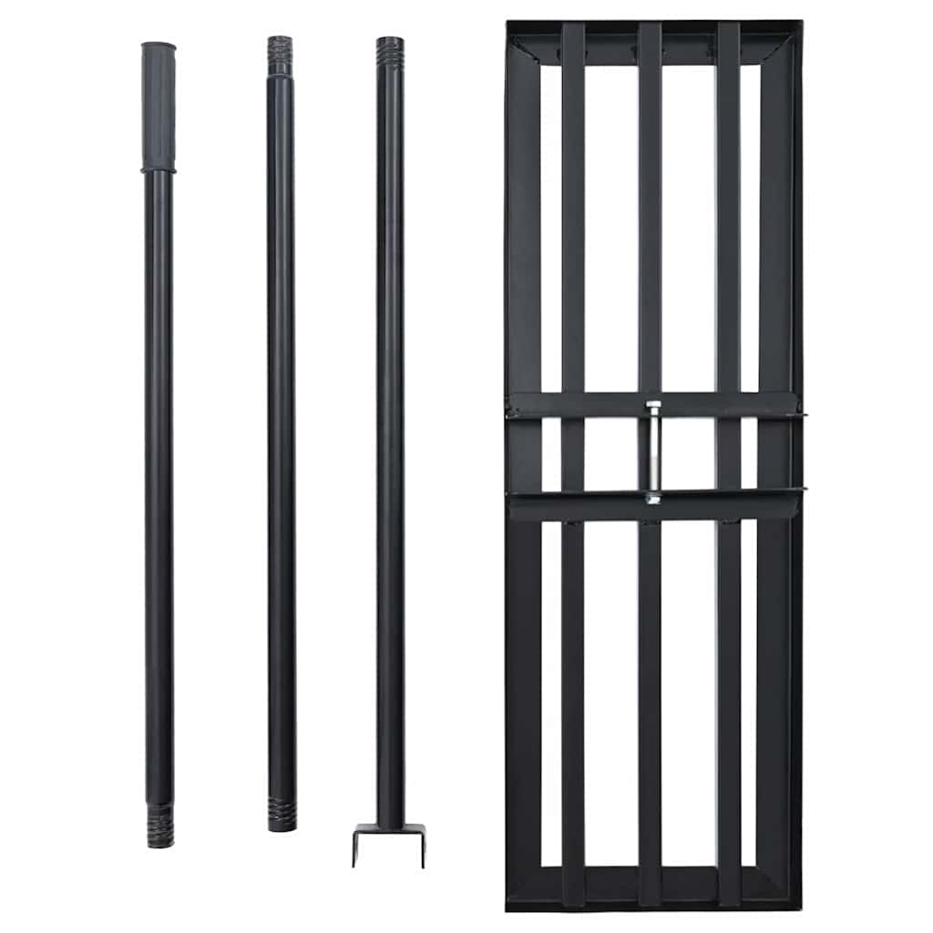 vidaXL Κουρέας Κήπου Μαύρο Χάλυβας με επίστρωση πούδρας