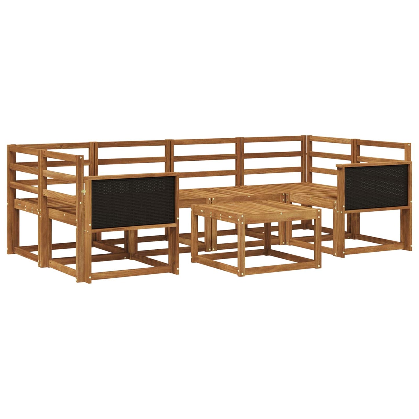 vidaXL Σειρά Καναπέ Εξωτερικού 5 pcs Φυσικό Στερεό Ξύλο Ακακίας