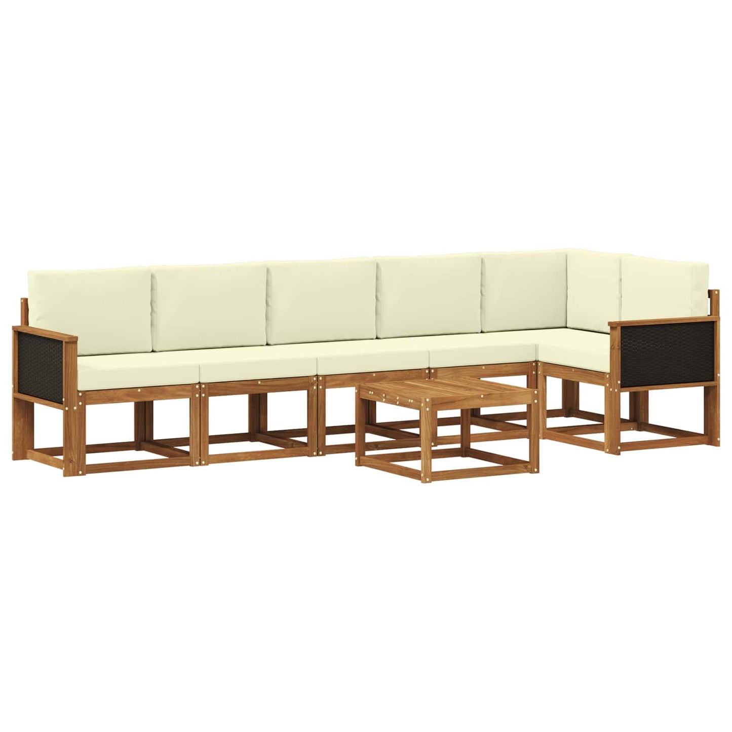 vidaXL Σειρά Καναπέ Εξωτερικού 7 pcs Φυσικό και Κρέμα Πολυεστέρας