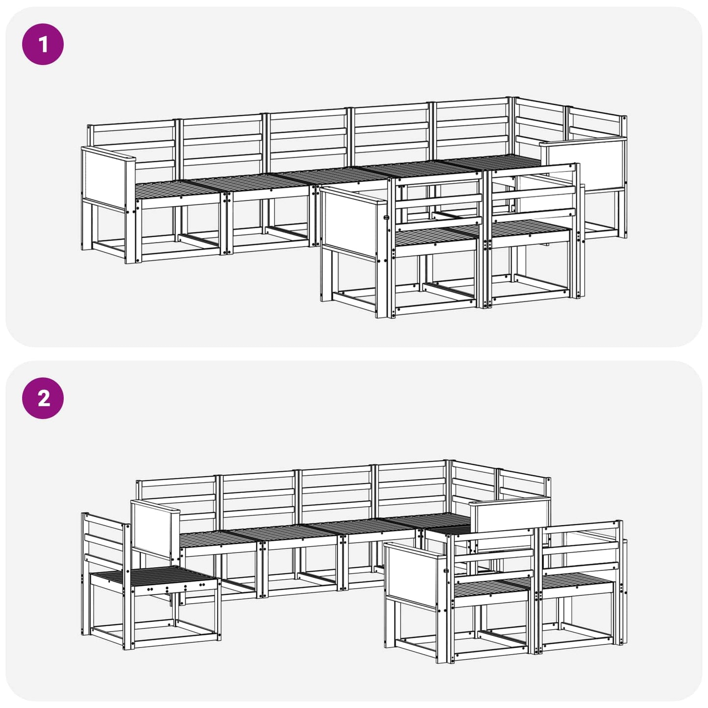 vidaXL Σειρά Καναπέ Εξωτερικού 8 pcs Φυσικό Στερεό Ξύλο Ακακίας