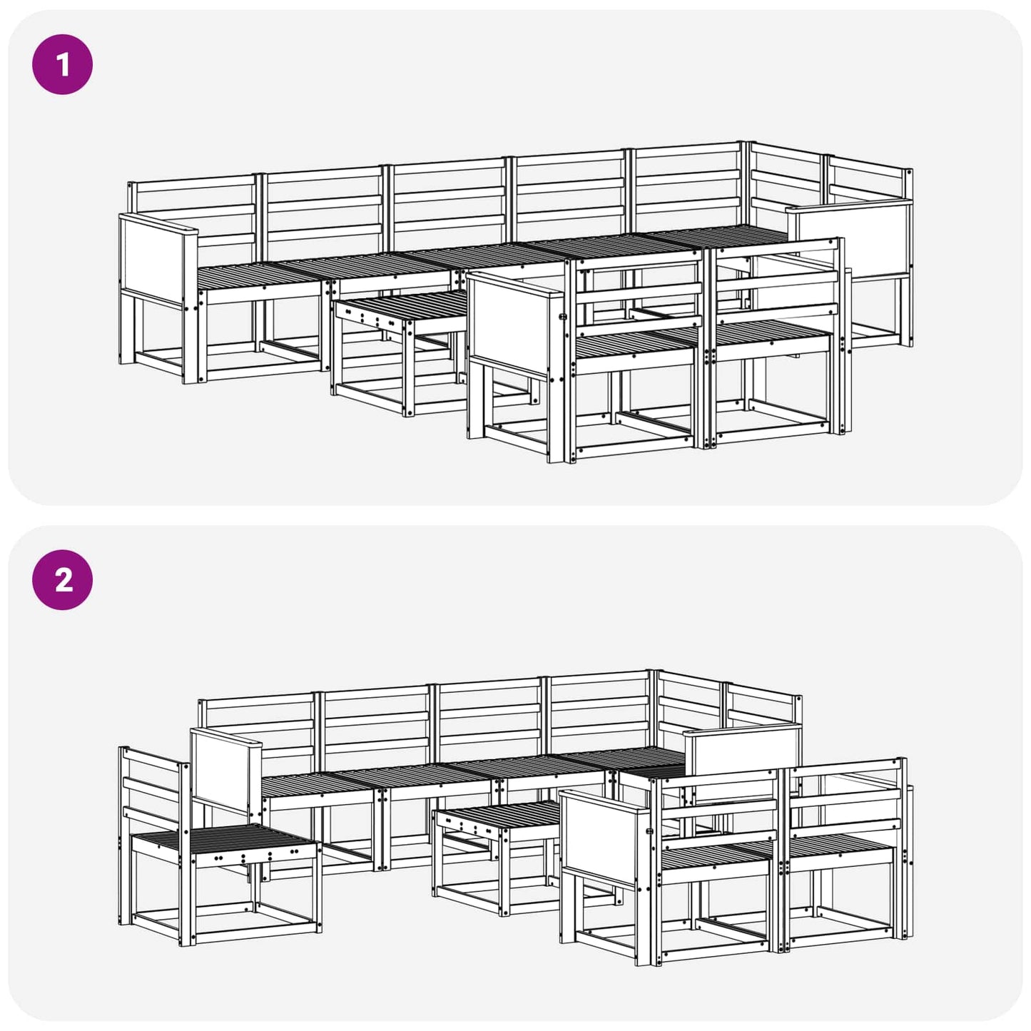 vidaXL Σειρά Καναπέ Εξωτερικού 9 pcs Φυσικό Στερεό Ξύλο Ακακίας