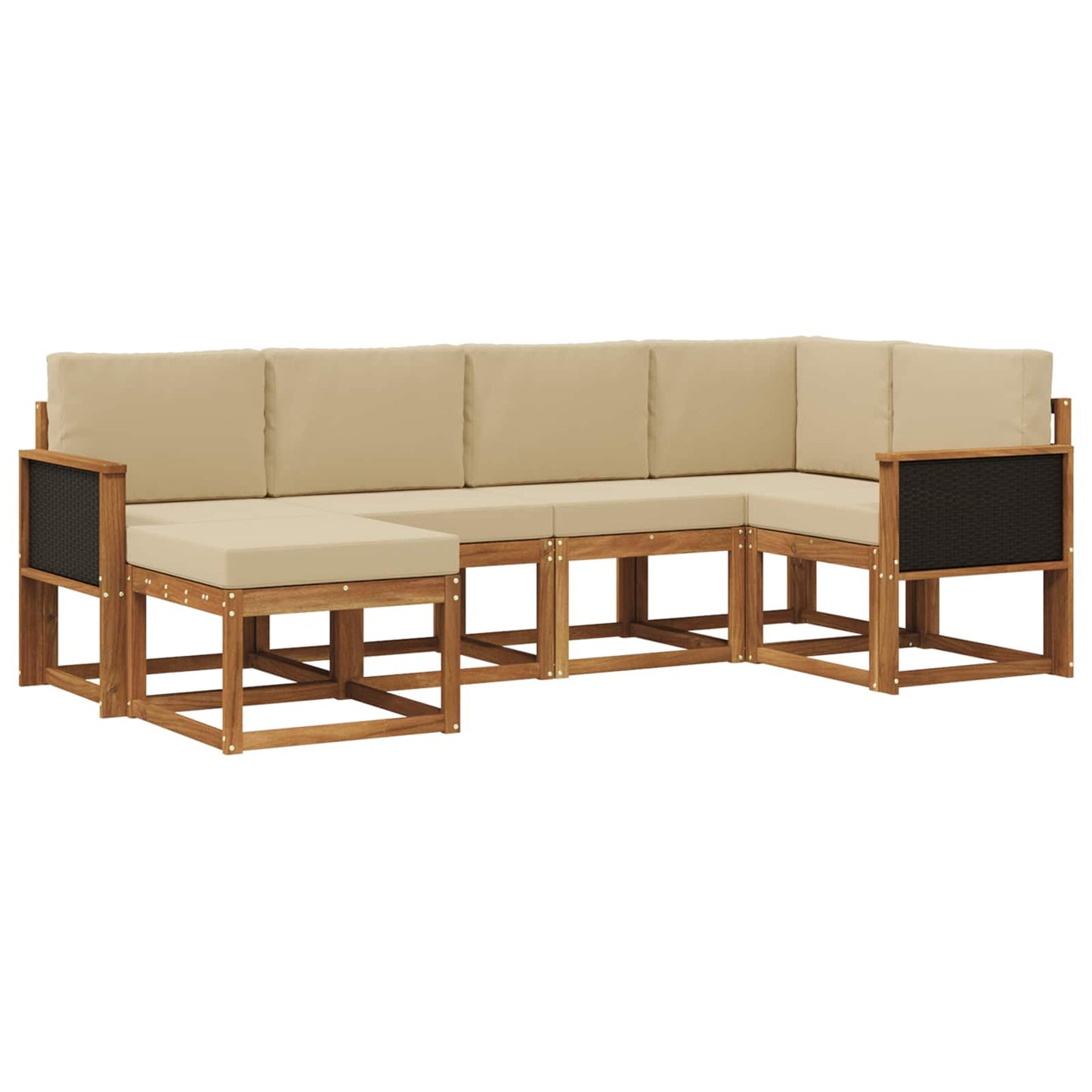vidaXL Σειρά Καναπέ Εξωτερικού 6 pcs Φυσικό και Μπεζ