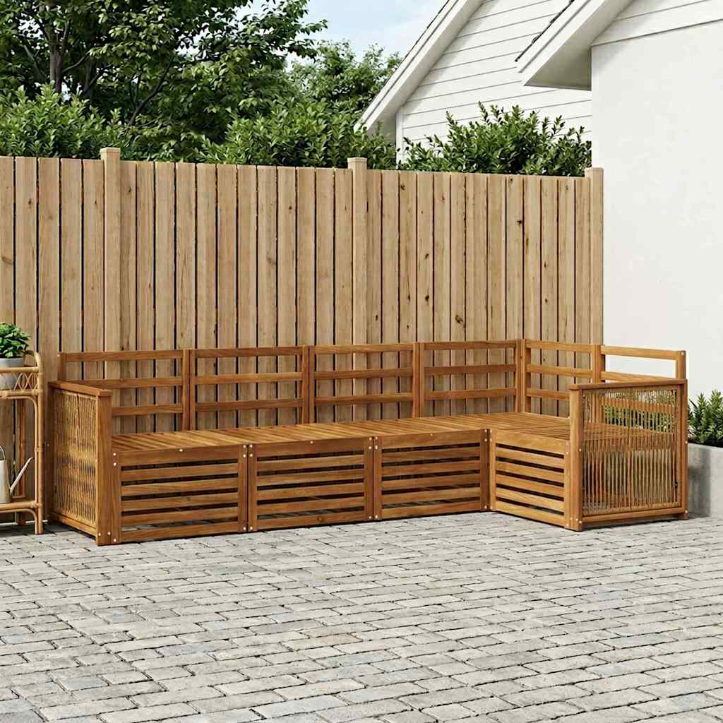 vidaXL Σαλονάκι Γωνιακού Καναπέ 4 pcs Φυσικό Στερεό Ξύλο Ακακίας