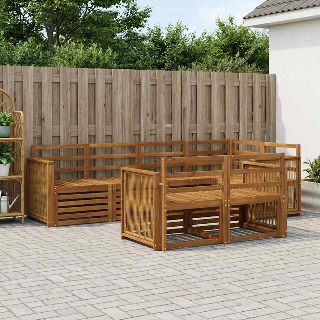 vidaXL Σαλονάκι Γωνιακού Καναπέ 6 pcs Φυσικό Στερεό Ξύλο Ακακίας