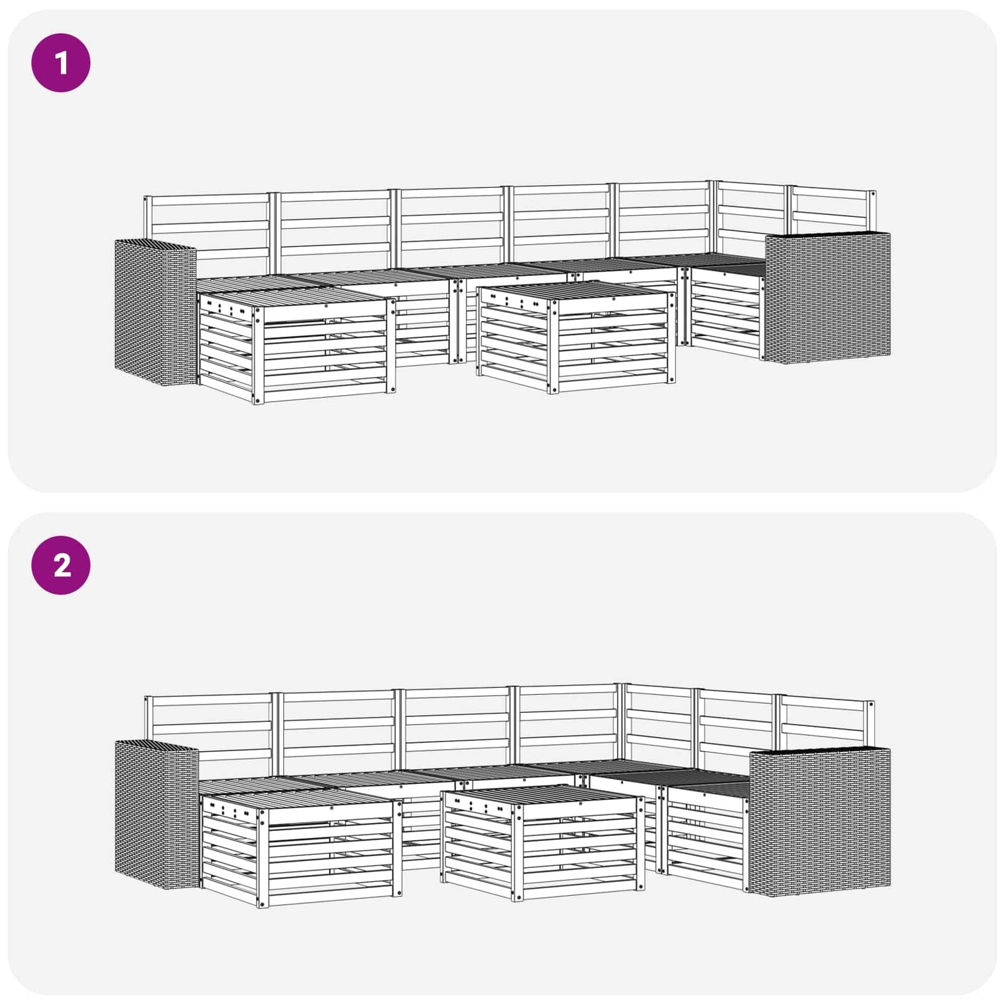 vidaXL Σειρά Καναπέ Εξωτερικού 8 pcs Φυσικό Στερεό Ξύλο Ακακίας