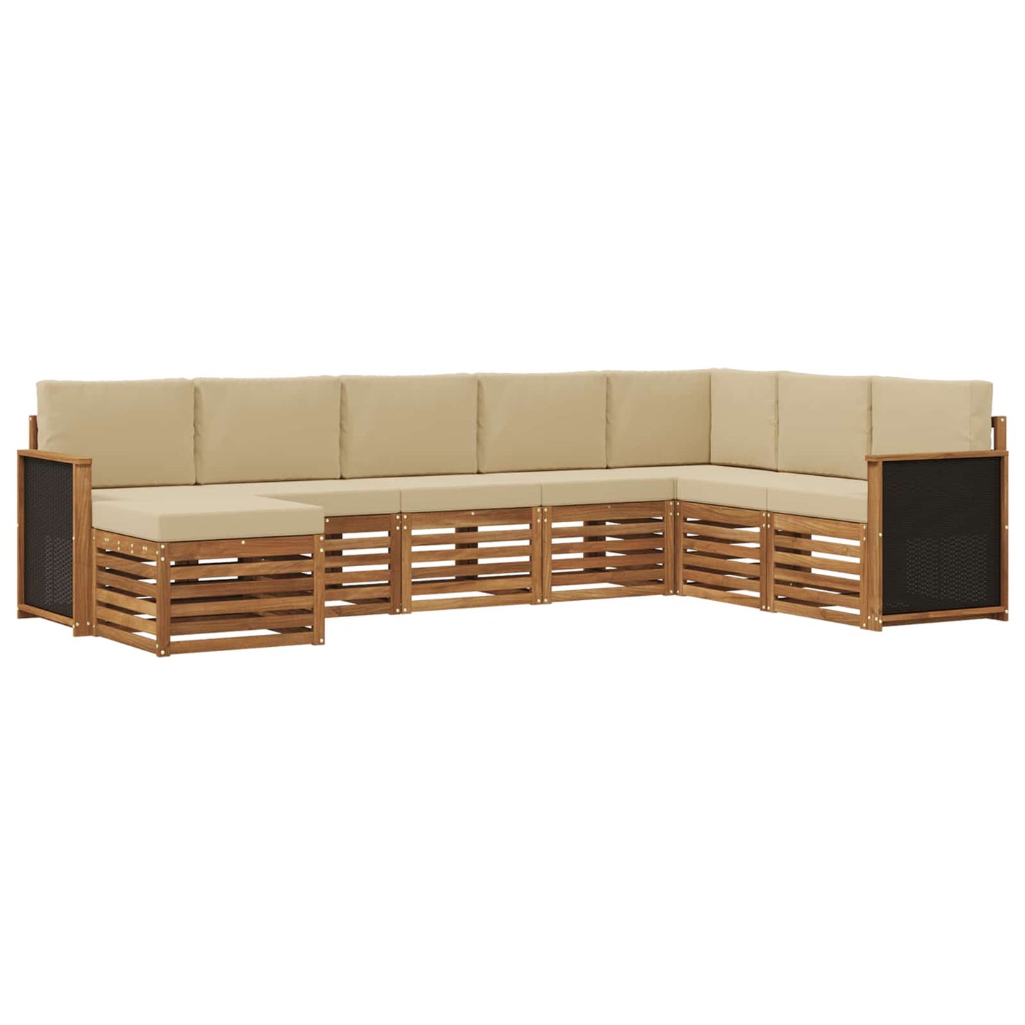 vidaXL Σειρά Καναπέ Εξωτερικού με μαξιλάρι 6 pcs Φυσικό