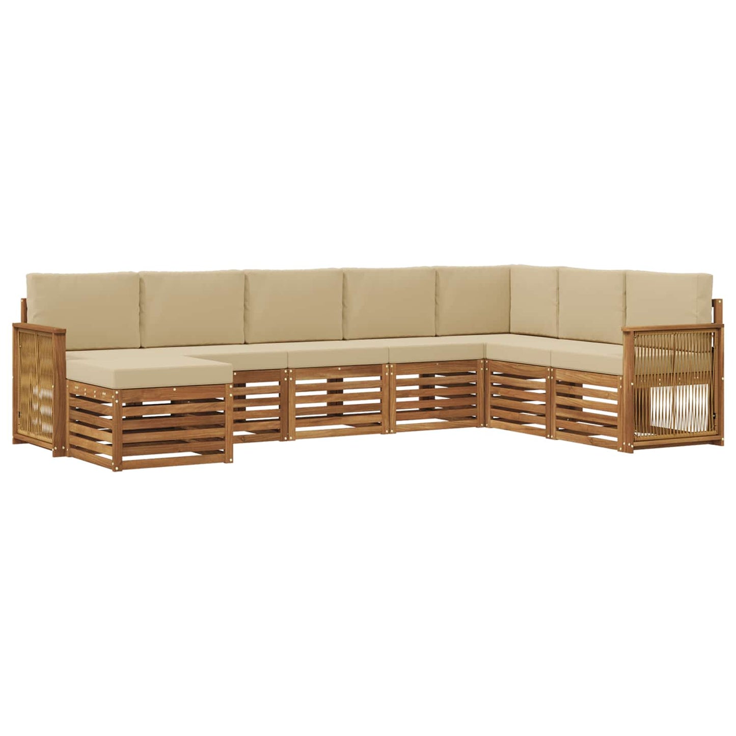 vidaXL Σειρά Καναπέ Εξωτερικού με μαξιλάρι 6 pcs Φυσικό