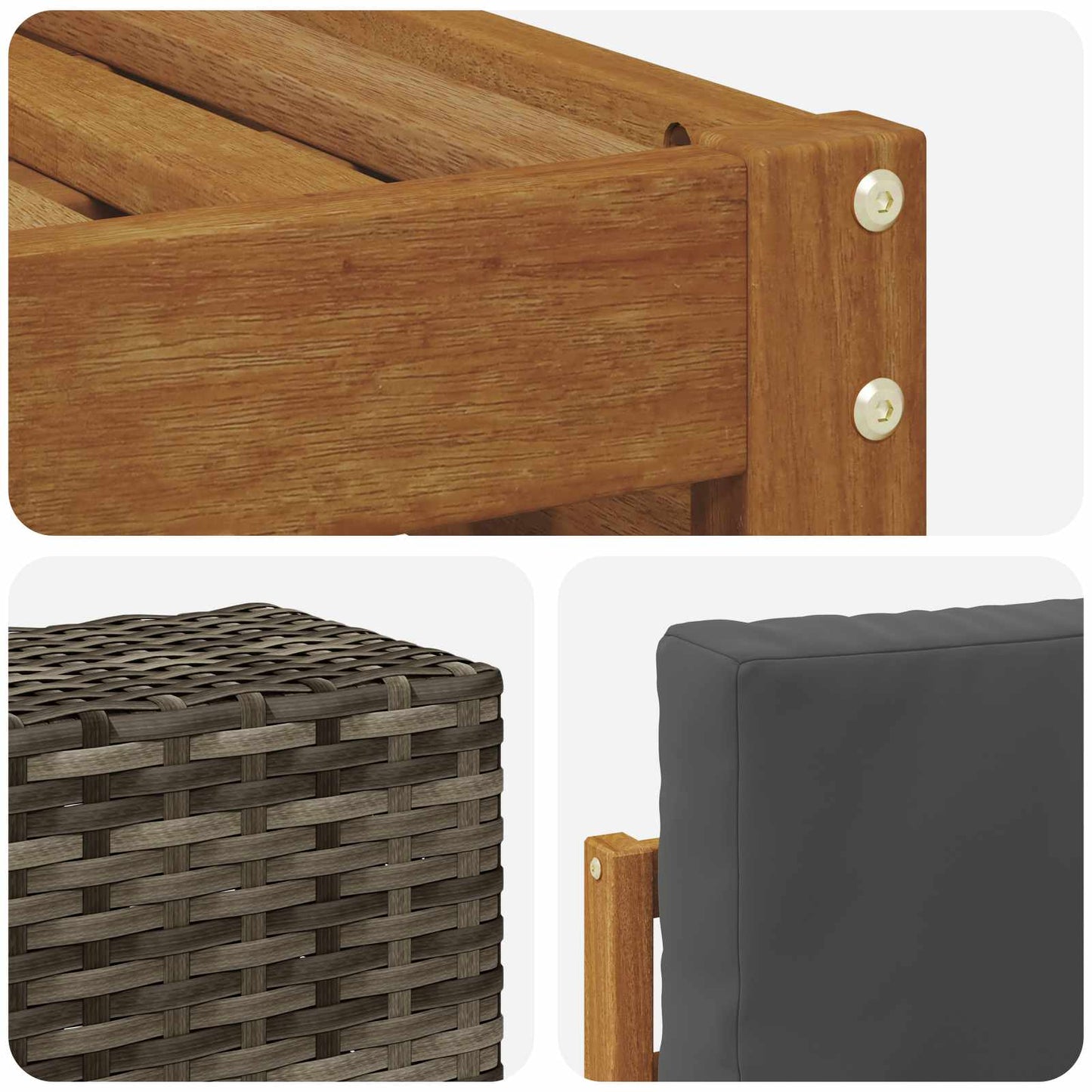 vidaXL Σειρά Καναπέ Εξωτερικού με μαξιλάρι 8 pcs Φυσικό και Ανθρακί