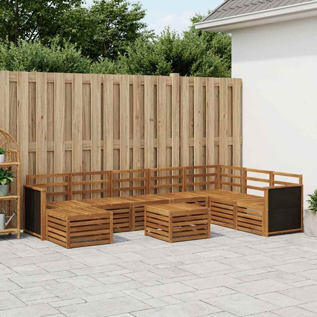 vidaXL Σειρά Καναπέ Εξωτερικού 7 pcs Φυσικό Στερεό Ξύλο Ακακίας