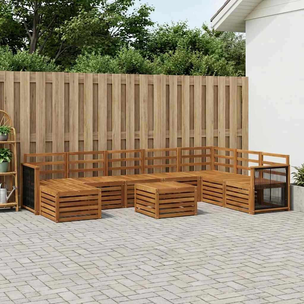 vidaXL Σειρά Καναπέ Εξωτερικού 7 pcs Φυσικό Στερεό Ξύλο Ακακίας