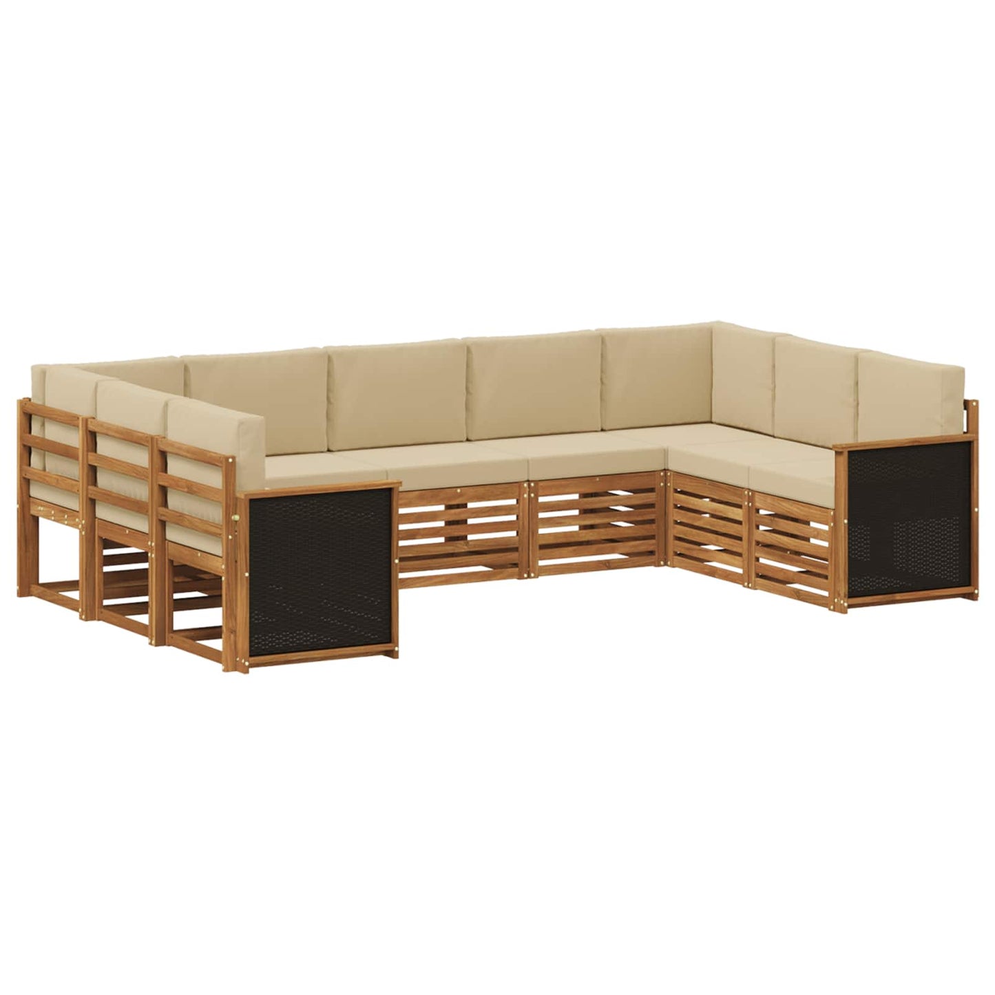 vidaXL Σαλονάκι Γωνιακού Καναπέ με μαξιλάρι 7 pcs Φυσικό