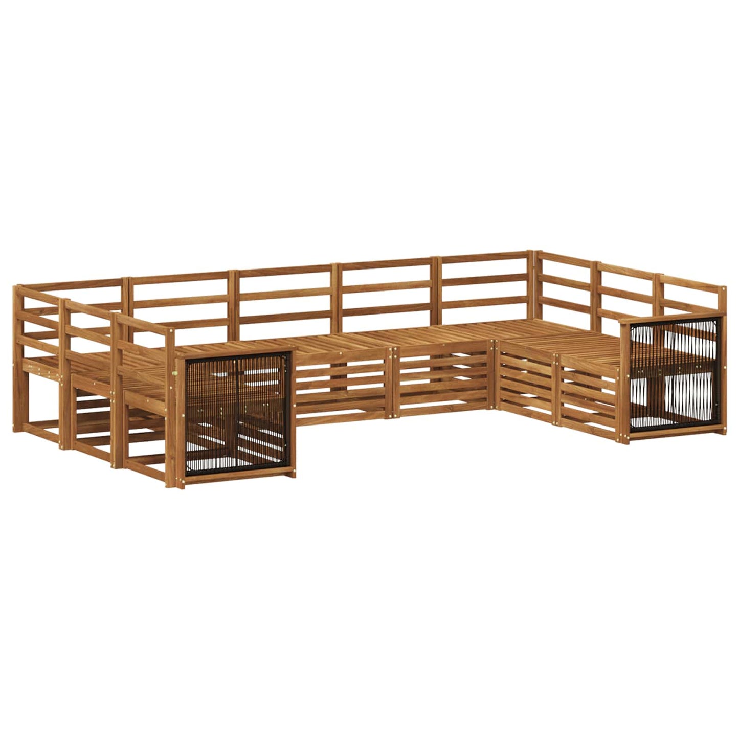 vidaXL Σειρά Καναπέ Εξωτερικού 7 τμχ. Φυσικό Στερεό Ξύλο Ακακίας