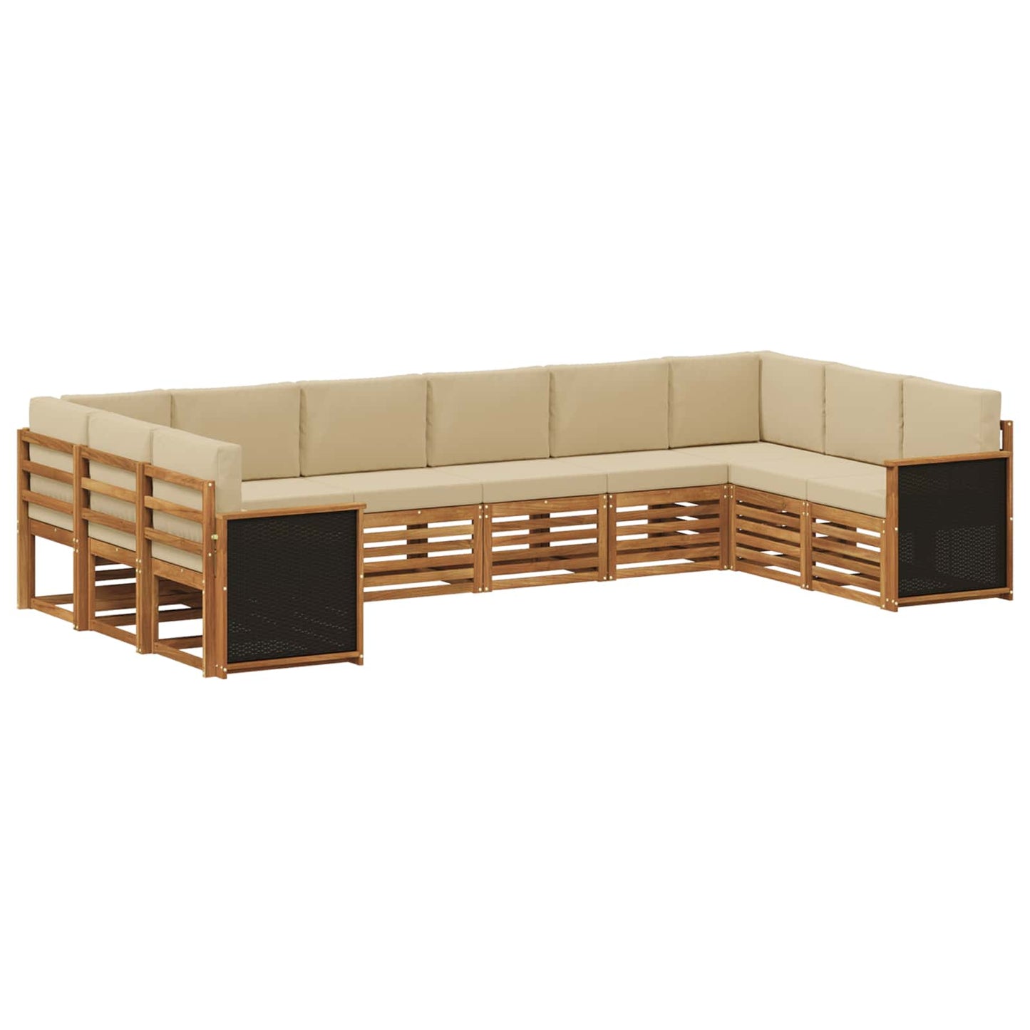 vidaXL Σαλονάκι Γωνιακού Καναπέ με μαξιλάρι 7 pcs Φυσικό