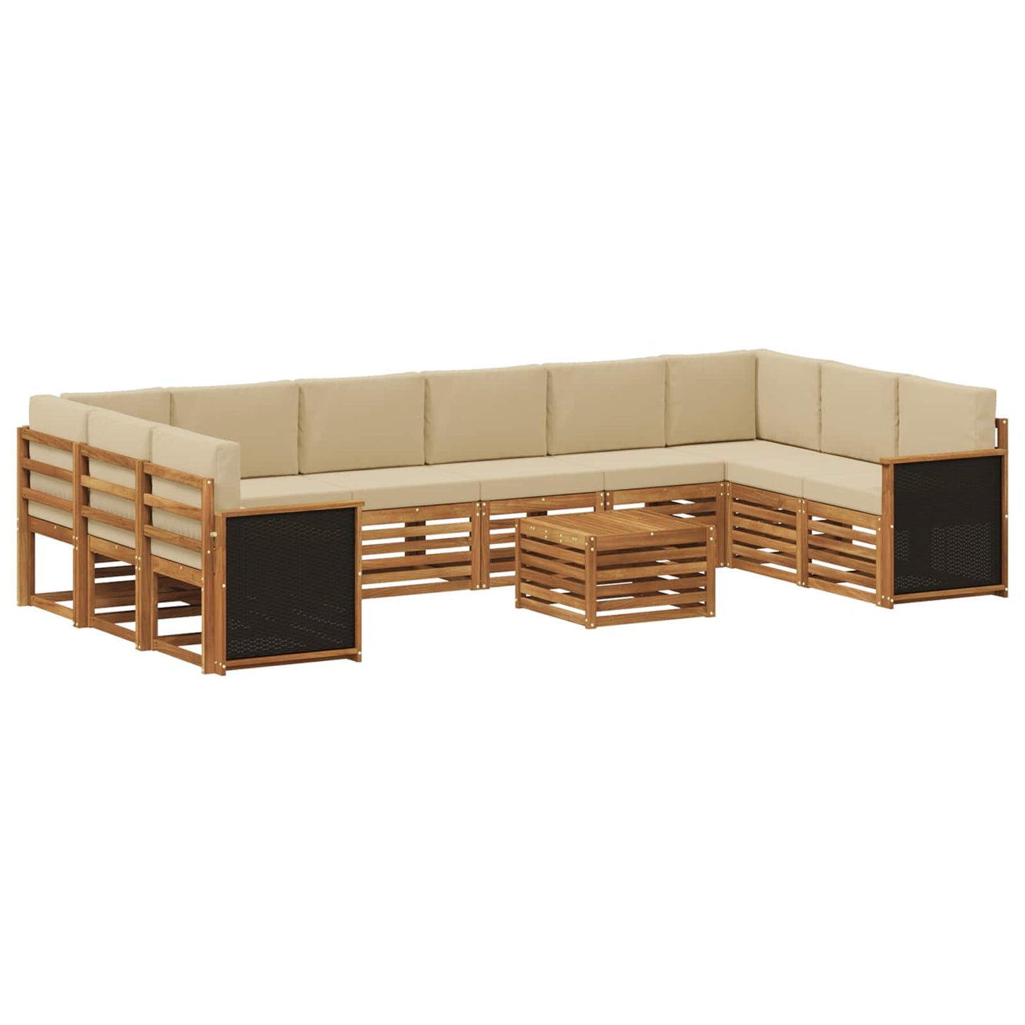 vidaXL Σειρά Καναπέ Εξωτερικού με μαξιλάρι 8 pcs Φυσικό