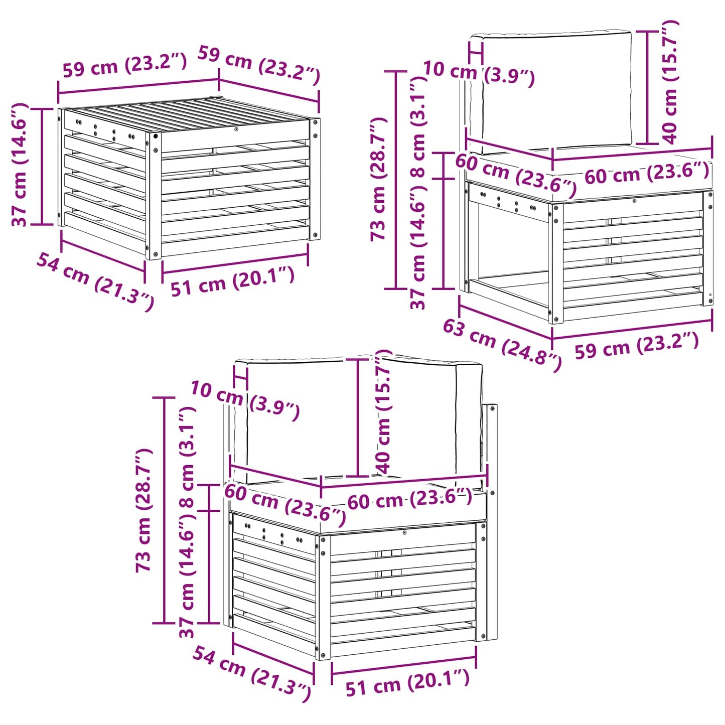 vidaXL Σειρά Καναπέ Εξωτερικού με μαξιλάρι 8 pcs Φυσικό και Ανθρακί