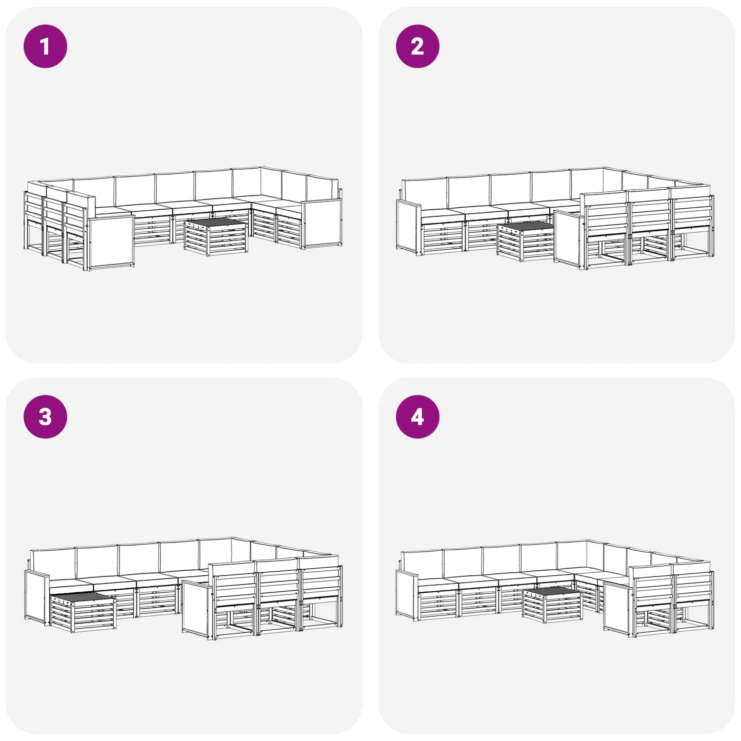 vidaXL Σειρά Καναπέ Εξωτερικού με μαξιλάρι 8 pcs Φυσικό και Ανθρακί
