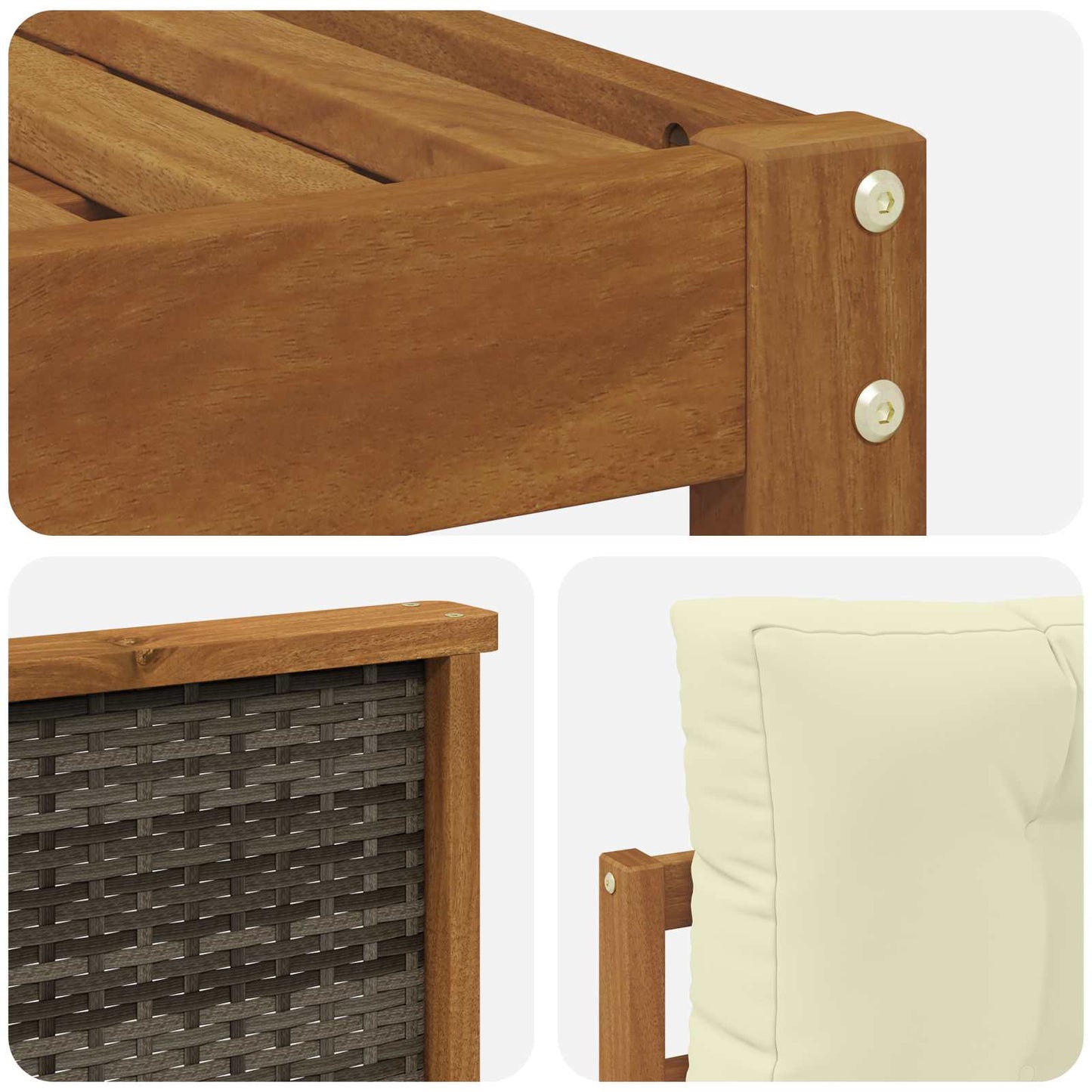 vidaXL Σειρά Καναπέ Εξωτερικού με μαξιλάρι 7 pcs Φυσικό και Κρέμα