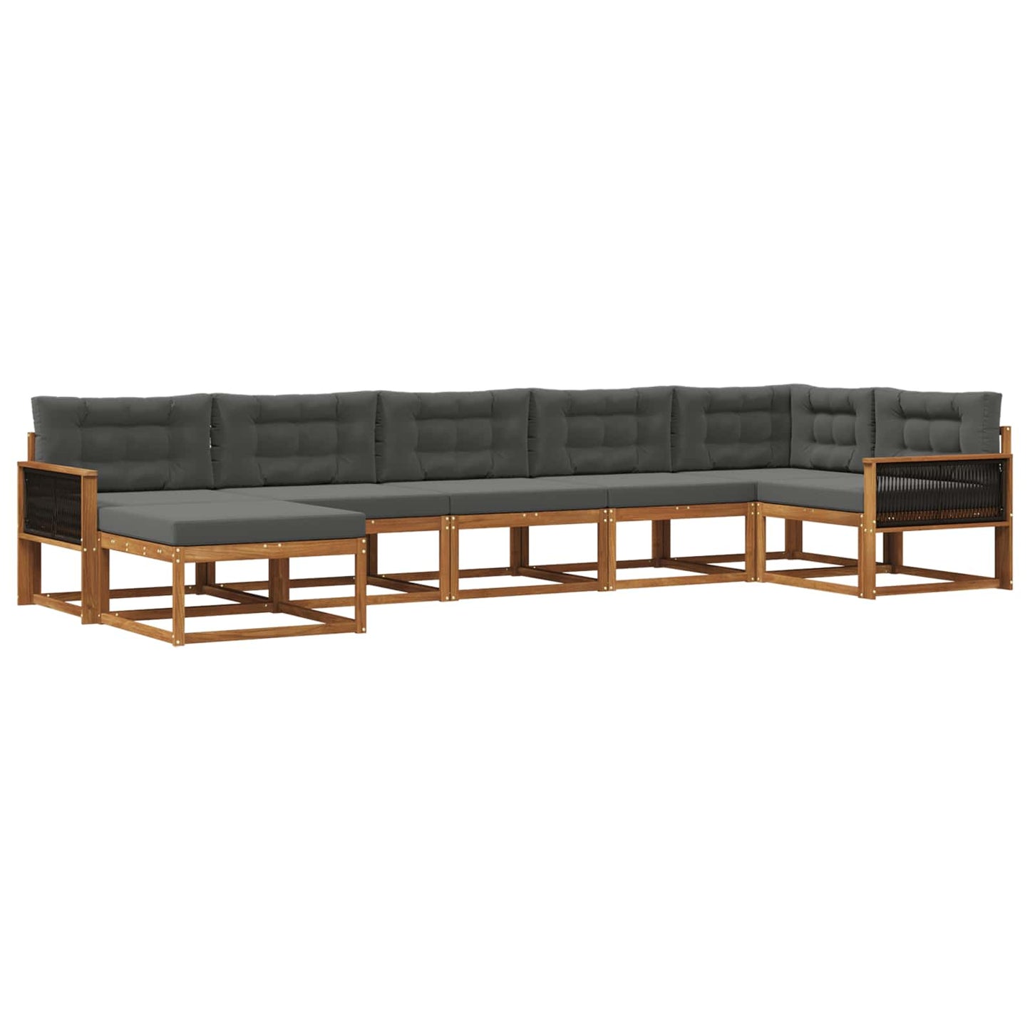 vidaXL Σειρά Καναπέ Εξωτερικού με μαξιλάρι 7 pcs Φυσικό και Ανθρακί
