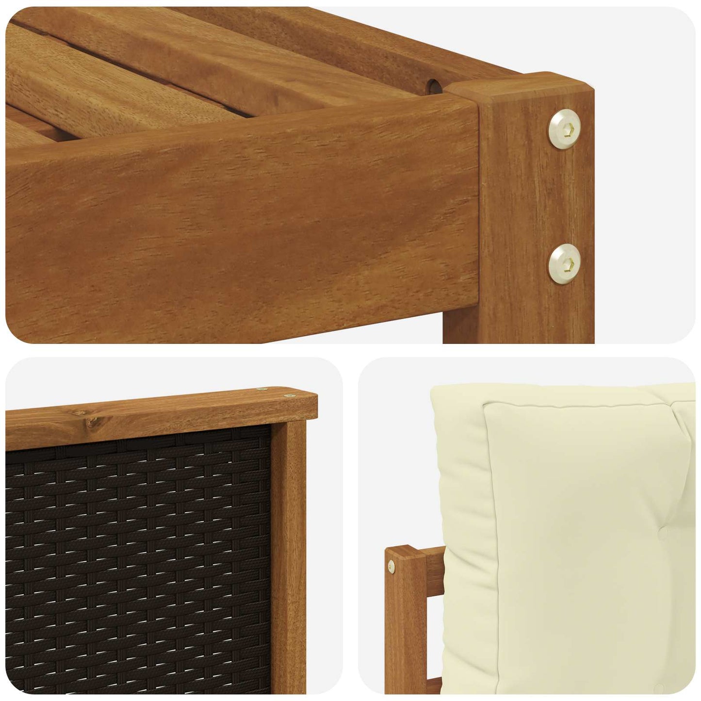 vidaXL Σειρά Καναπέ Εξωτερικού με μαξιλάρι 8 pcs Φυσικό και Κρέμα