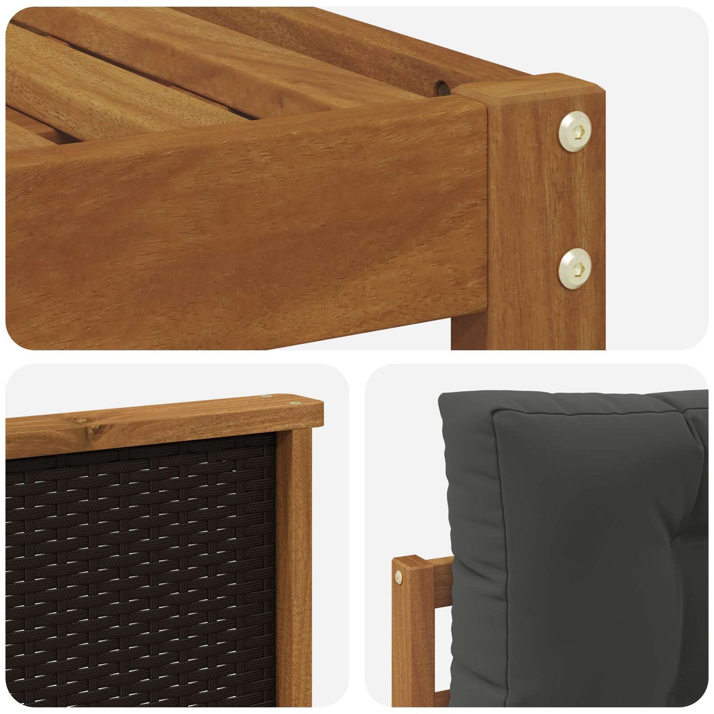 vidaXL Σειρά Καναπέ Εξωτερικού με μαξιλάρι 8 pcs Φυσικό και Ανθρακί