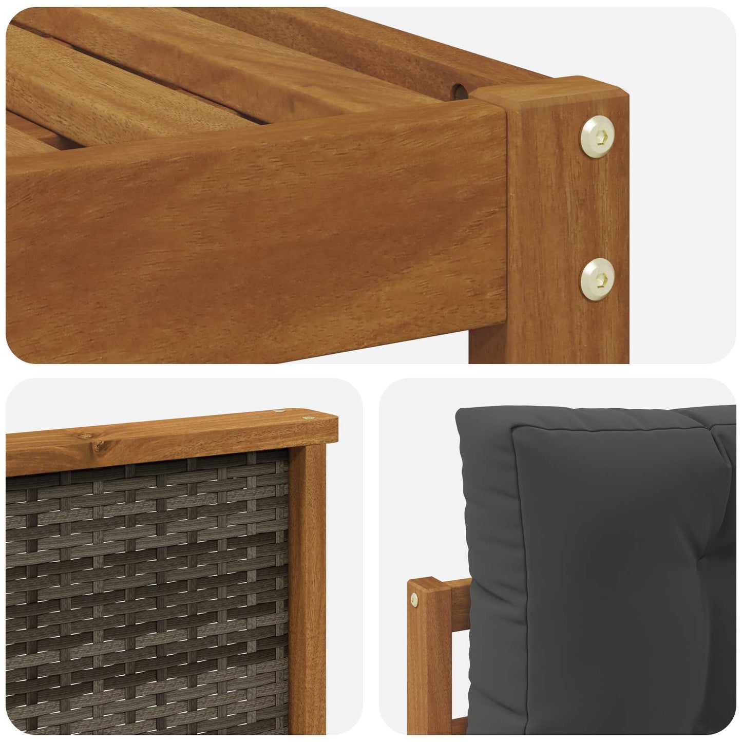 vidaXL Σειρά Καναπέ Εξωτερικού με μαξιλάρι 8 pcs Φυσικό και Ανθρακί