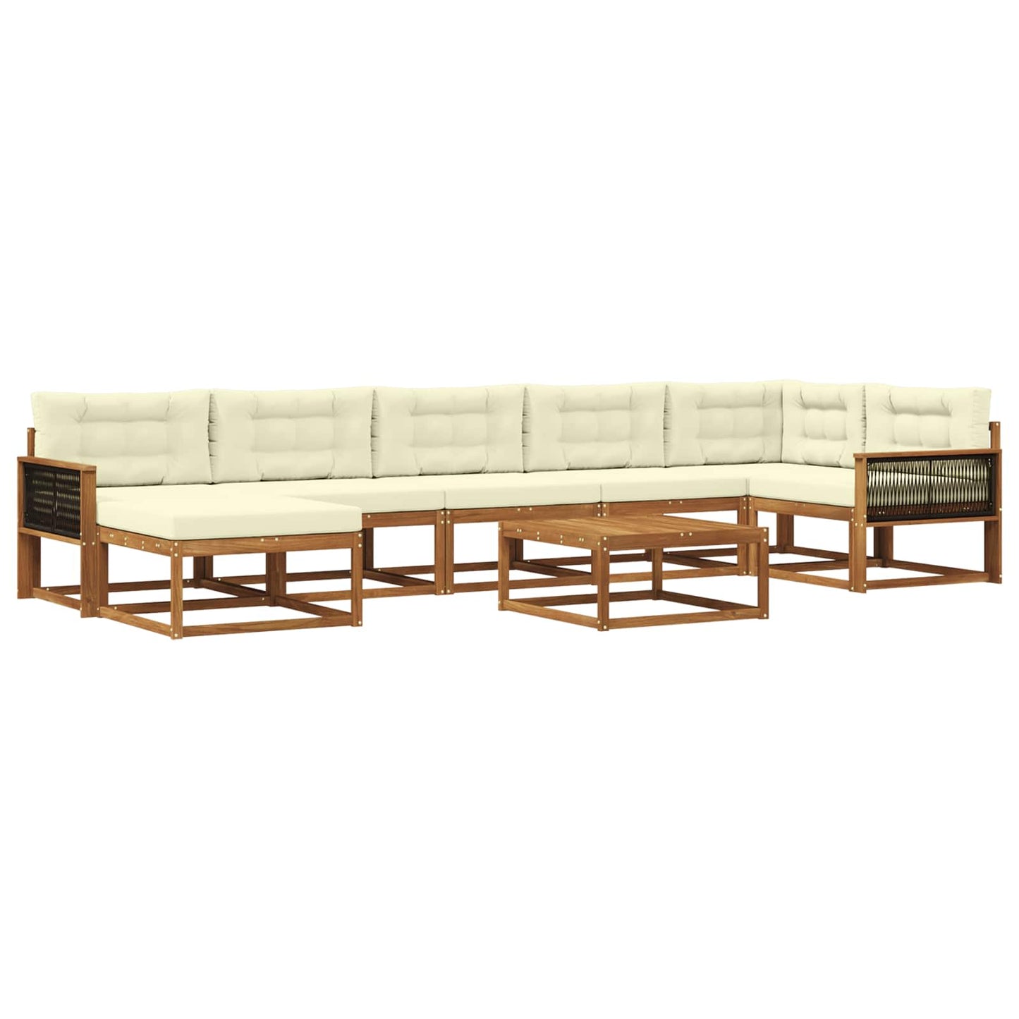 vidaXL Σειρά Καναπέ Εξωτερικού με μαξιλάρι 8 pcs Φυσικό και Κρέμα