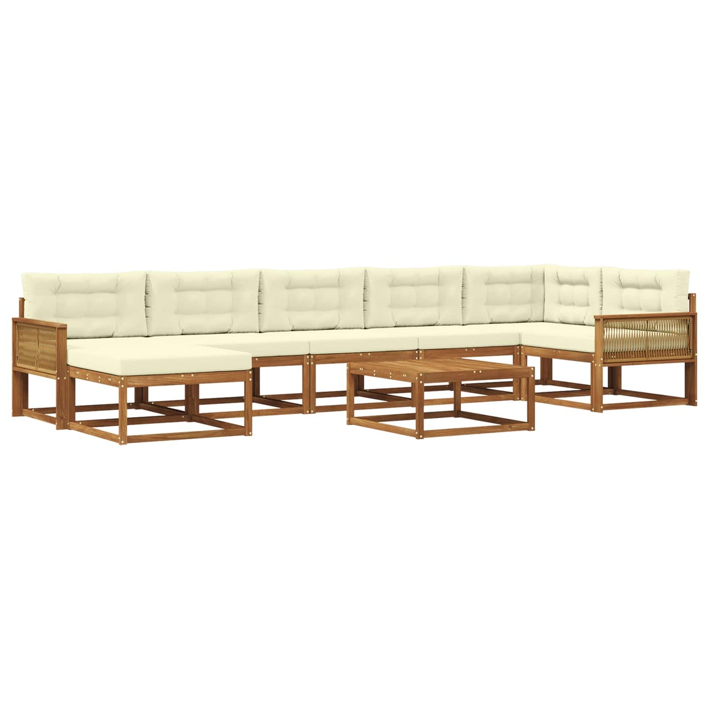 vidaXL Σειρά Καναπέ Εξωτερικού με μαξιλάρι 8 pcs Φυσικό και Κρέμα