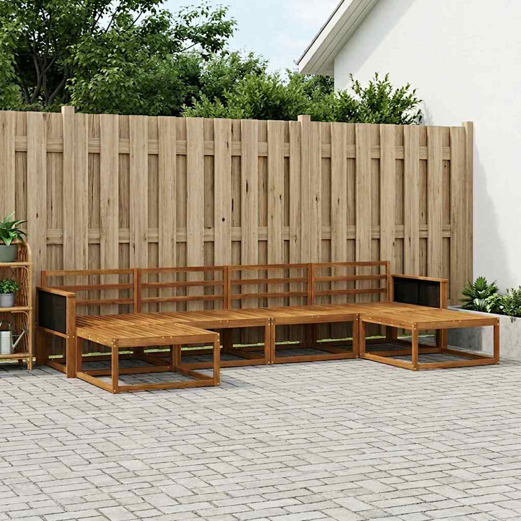vidaXL Σειρά Καναπέ Εξωτερικού 6 pcs Φυσικό Στερεό Ξύλο Ακακίας