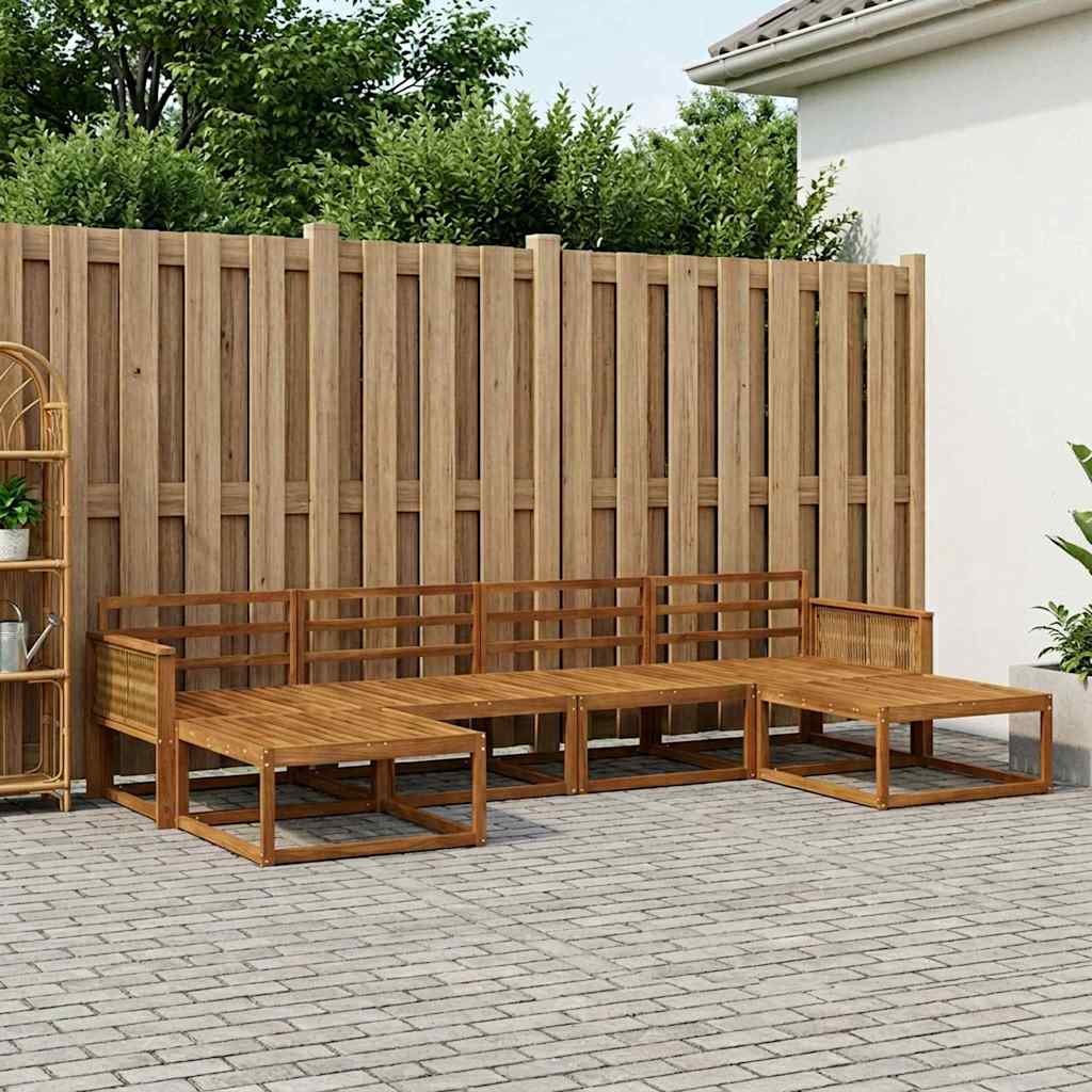 vidaXL Σειρά Καναπέ Εξωτερικού 6 pcs Φυσικό Στερεό Ξύλο Ακακίας