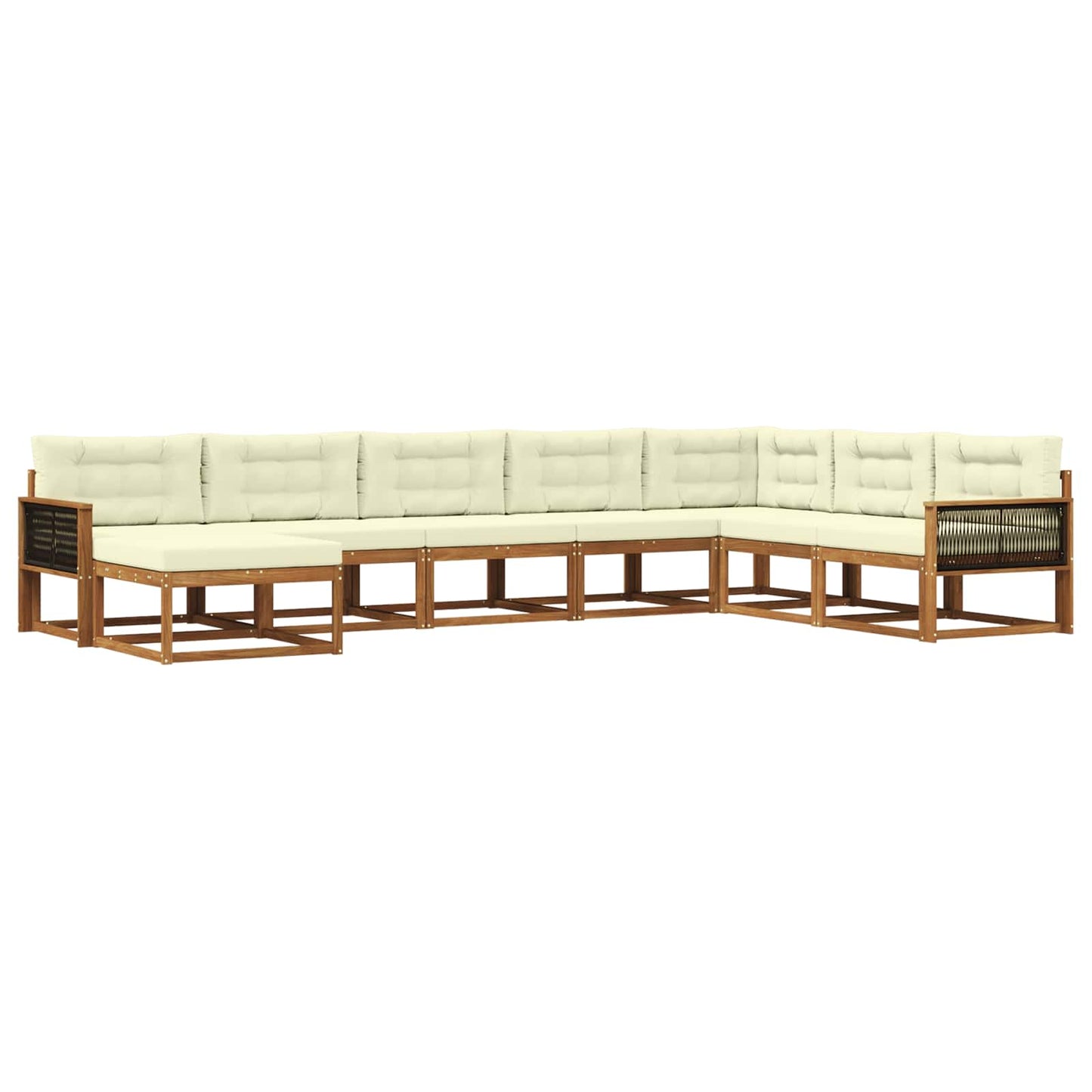 vidaXL Σειρά Καναπέ Εξωτερικού με μαξιλάρι 8 pcs Φυσικό και Κρέμα