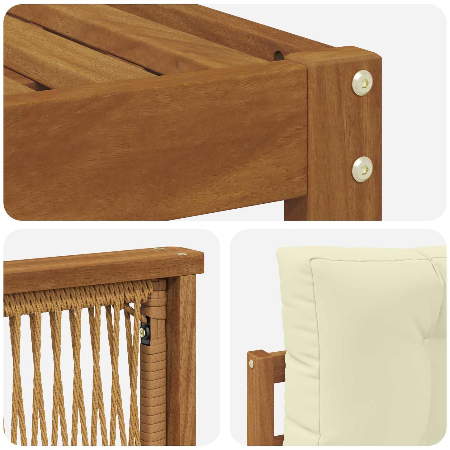 vidaXL Σειρά Καναπέ Εξωτερικού με μαξιλάρι 8 pcs Φυσικό και Κρέμα