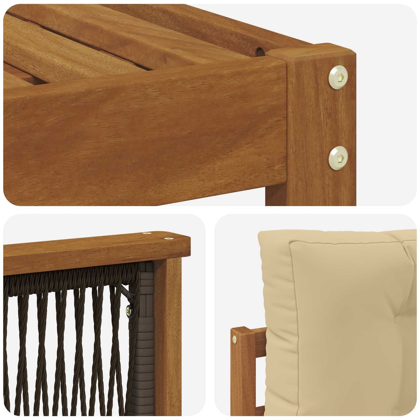 vidaXL Σειρά Καναπέ Εξωτερικού με μαξιλάρι 9 pcs Φυσικό και Μπεζ