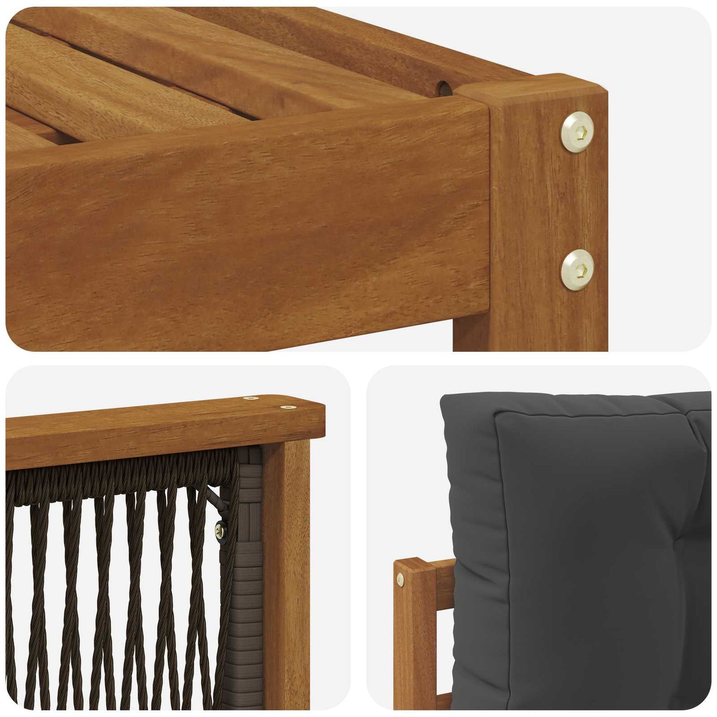 vidaXL Σειρά Καναπέ Εξωτερικού με μαξιλάρι 6 pcs Φυσικό και Ανθρακί