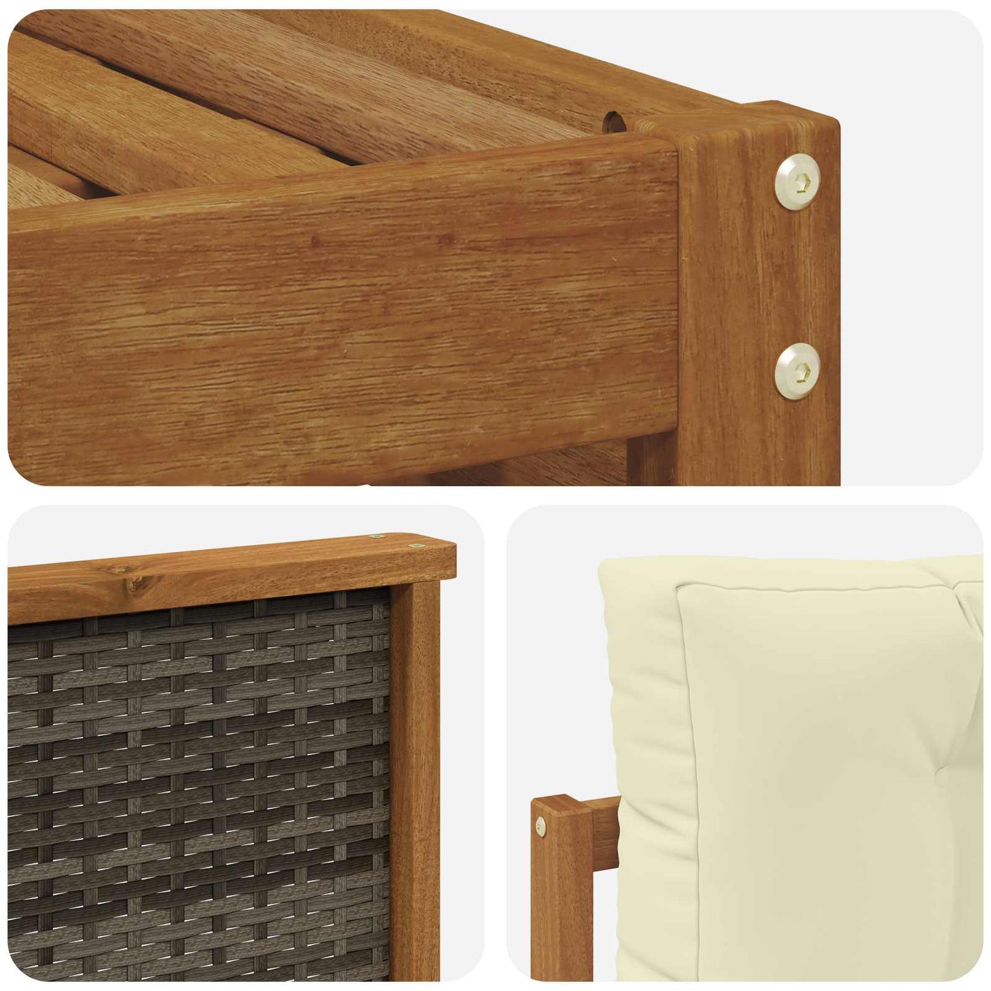 vidaXL Σειρά Καναπέ Εξωτερικού με μαξιλάρι 7 pcs Φυσικό και Κρέμα