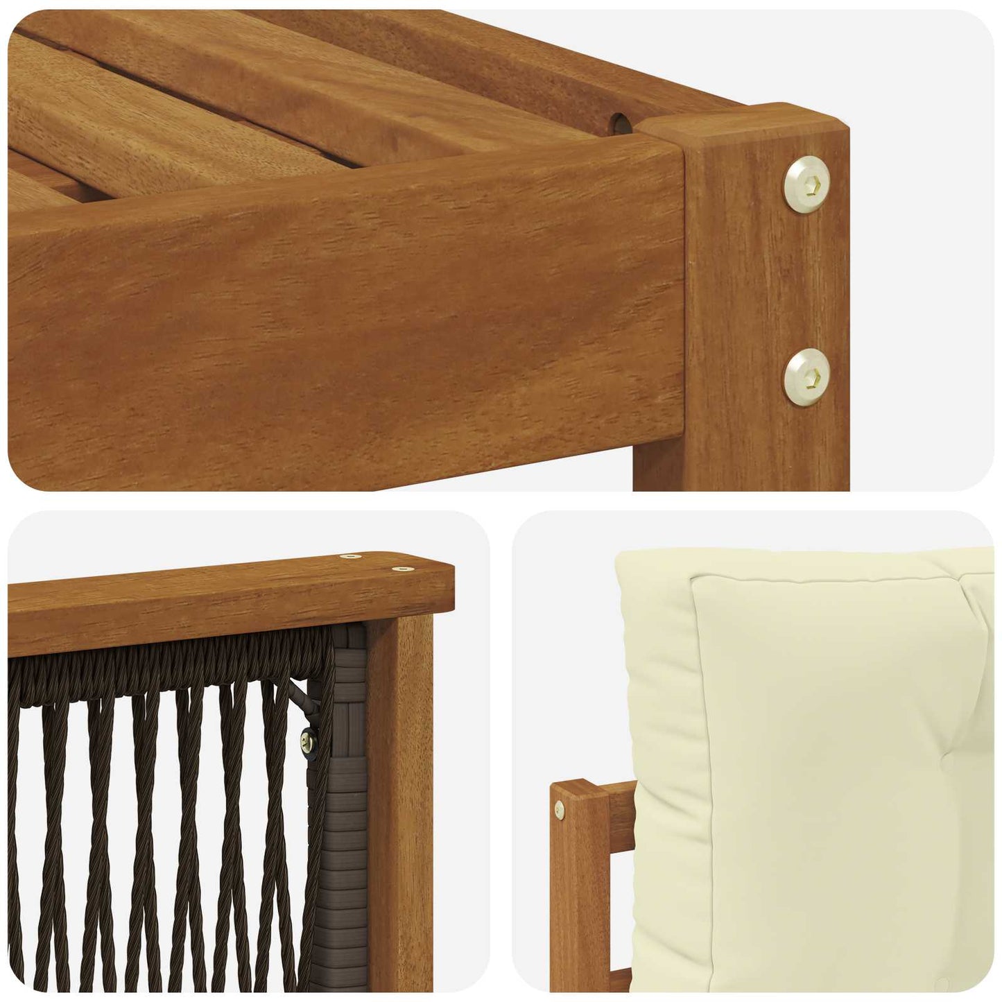 vidaXL Σειρά Καναπέ Εξωτερικού με μαξιλάρι 7 pcs Φυσικό και Κρέμα