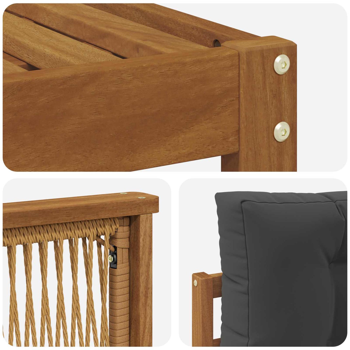 vidaXL Σειρά Καναπέ Εξωτερικού με μαξιλάρι 8 pcs Φυσικό και Ανθρακί