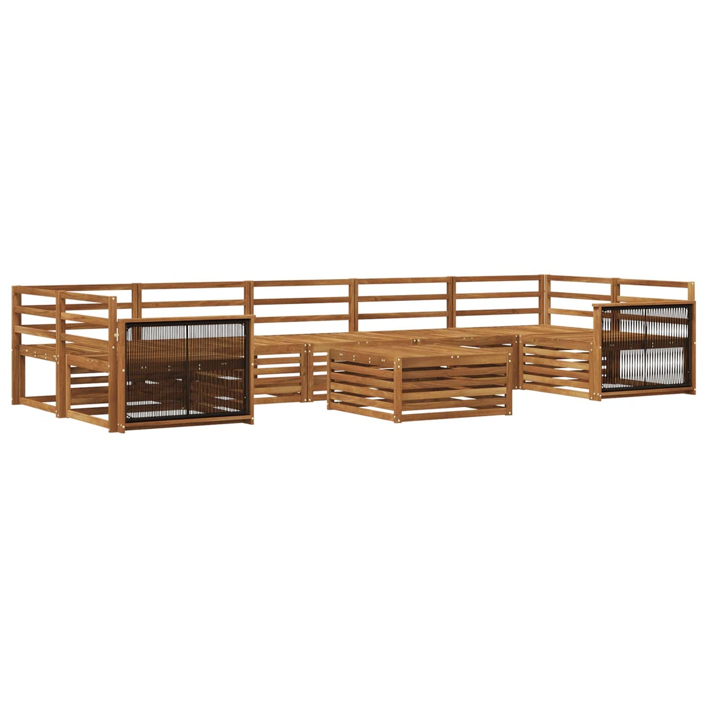 vidaXL Σειρά Καναπέ Εξωτερικού 8 pcs Φυσικό Στερεό Ξύλο Ακακίας