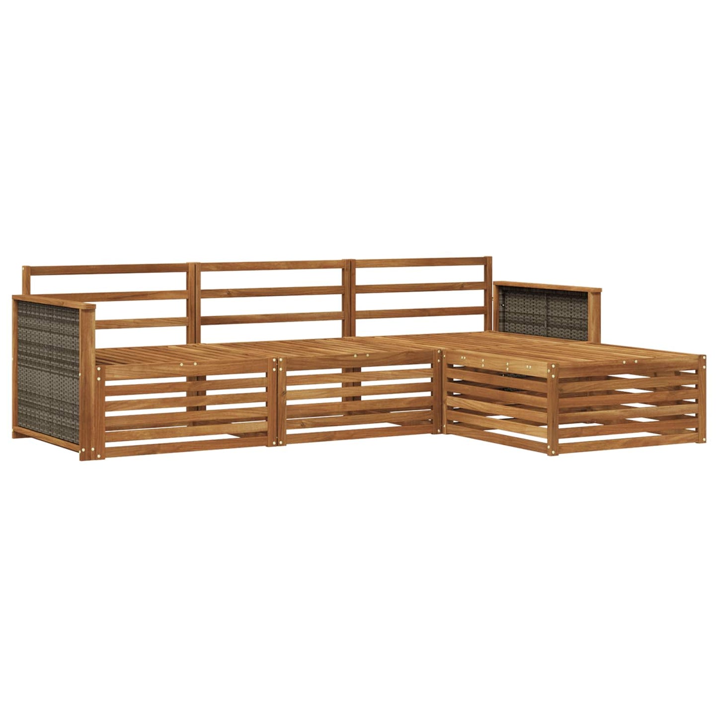 vidaXL Σειρά Καναπέ Εξωτερικού Φυσικό 249,5 x 162,5 x 73 εκ