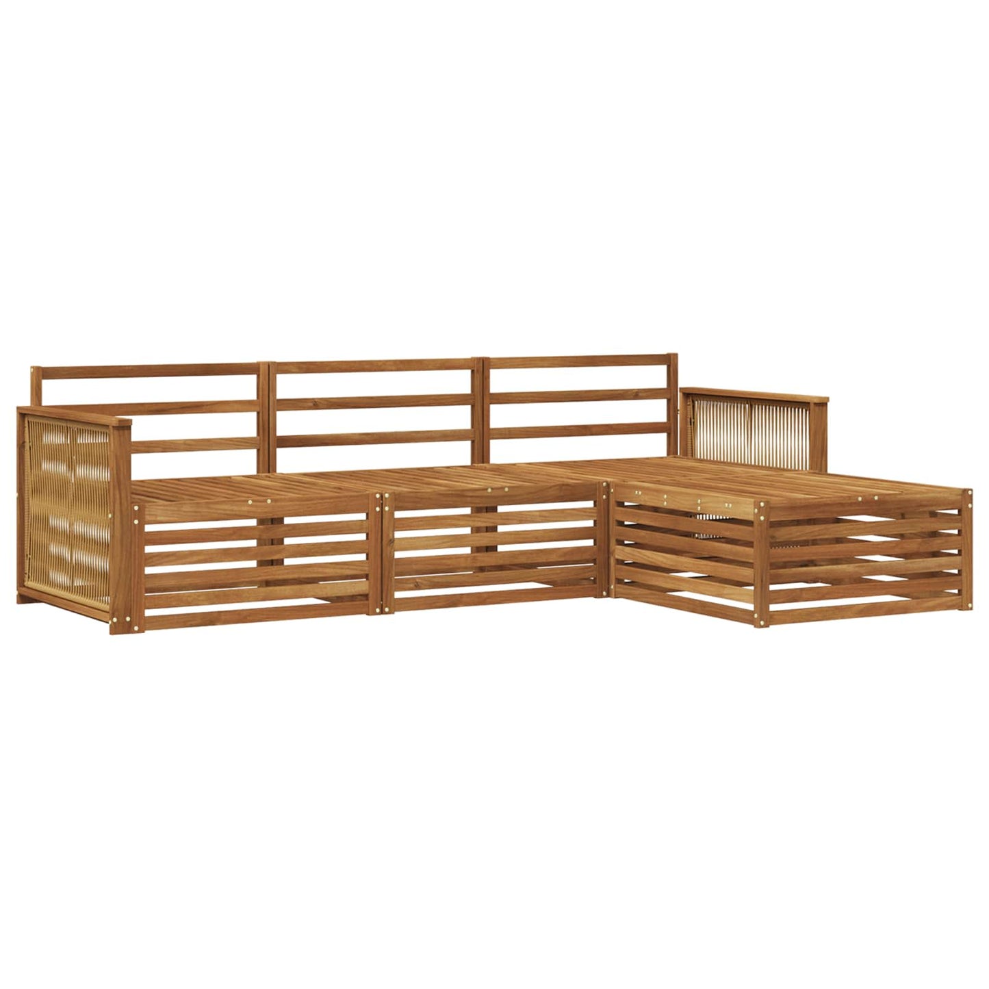 vidaXL Σειρά Καναπέ Εξωτερικού Φυσικό 249 x 162,5 x 73 εκ