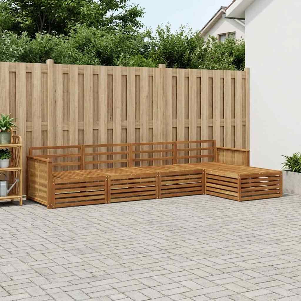 vidaXL Σειρά Καναπέ Εξωτερικού 5 pcs Φυσικό Στερεό Ξύλο Ακακίας