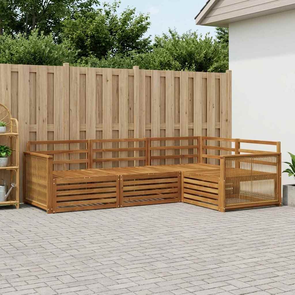 vidaXL Σειρά Καναπέ Εξωτερικού 4 pcs Φυσικό Στερεό Ξύλο Ακακίας