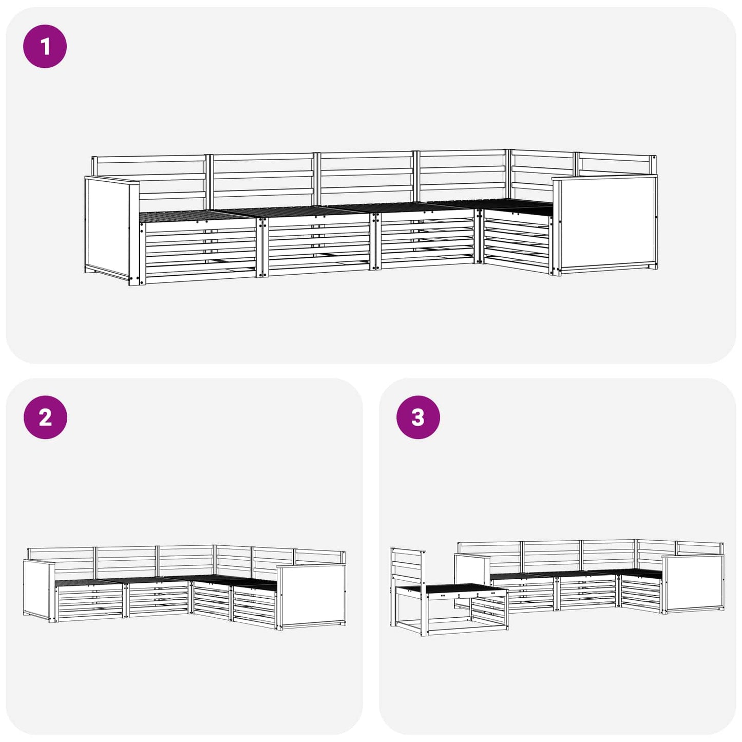 vidaXL Σειρά Καναπέ Εξωτερικού 5 pcs Φυσικό Στερεό Ξύλο Ακακίας