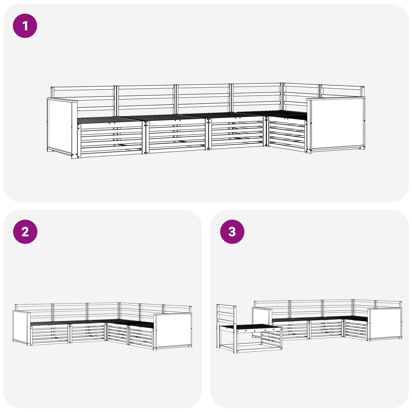 vidaXL Σειρά Καναπέ Εξωτερικού 5 pcs Φυσικό Στερεό Ξύλο Ακακίας